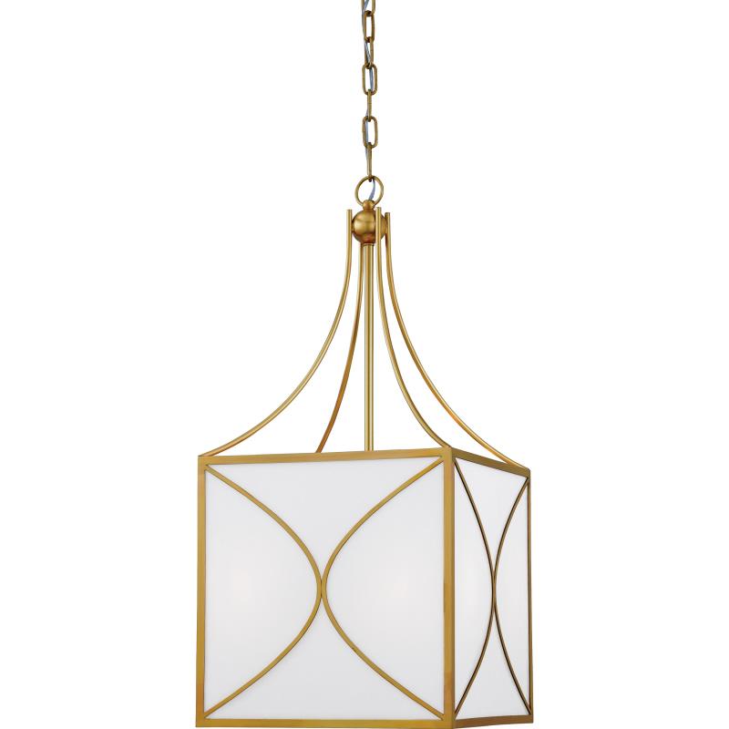 pendant  natural brass 14"w