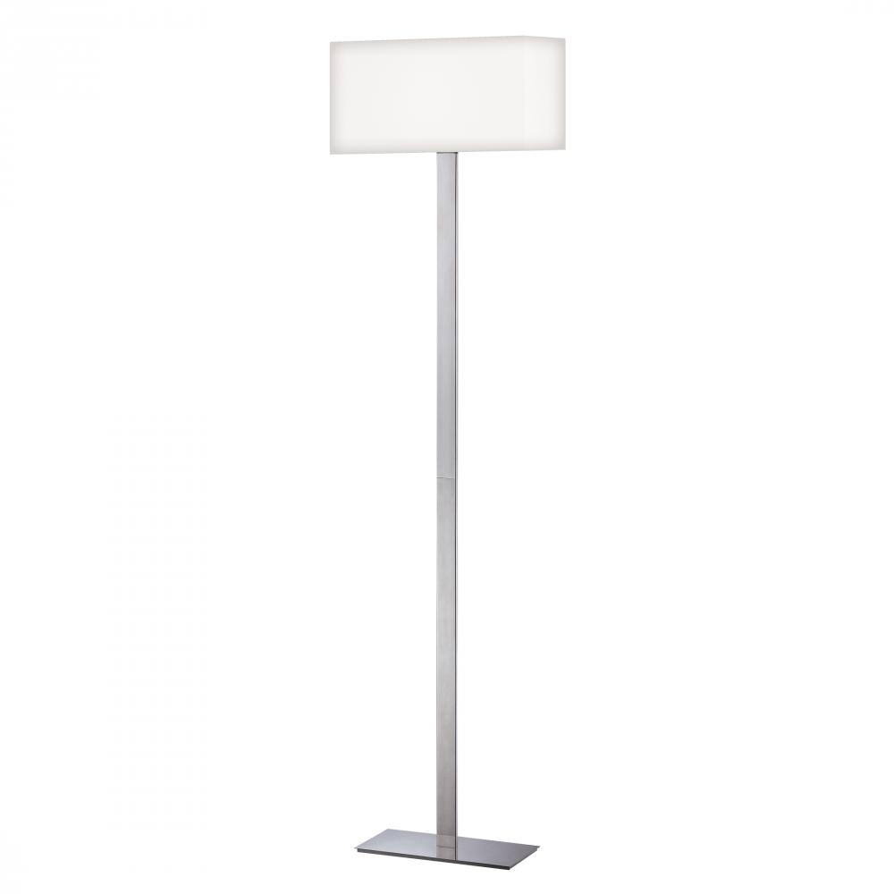 One Light Polished Chrome White Fabric Shade Floor Lamp