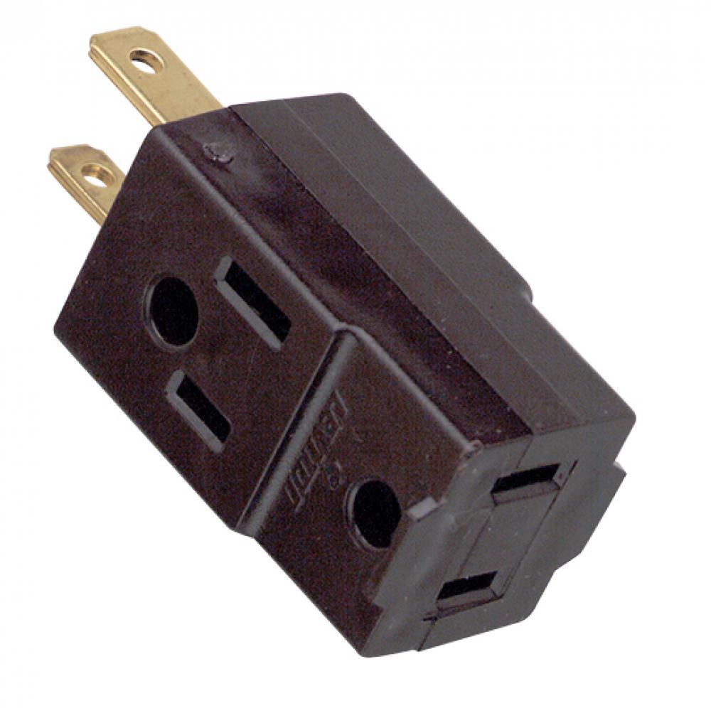 Triple Cube Tap; Brown Finish; Polarized; 15A; 125V