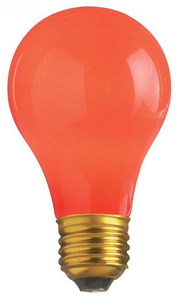 40 Watt A19 Incandescent; Ceramic Red; 2000 Average rated hours; Medium base; 130 Volt