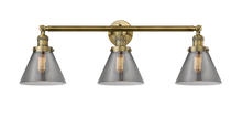  205-BB-G43 - Cone - 3 Light - 32 inch - Brushed Brass - Bath Vanity Light