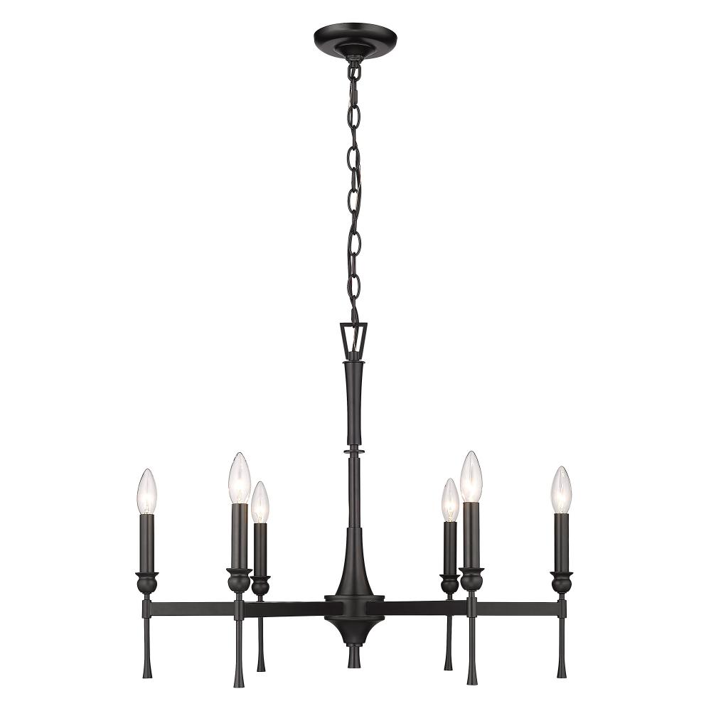 Landon 6 Light Chandelier in Matte Black