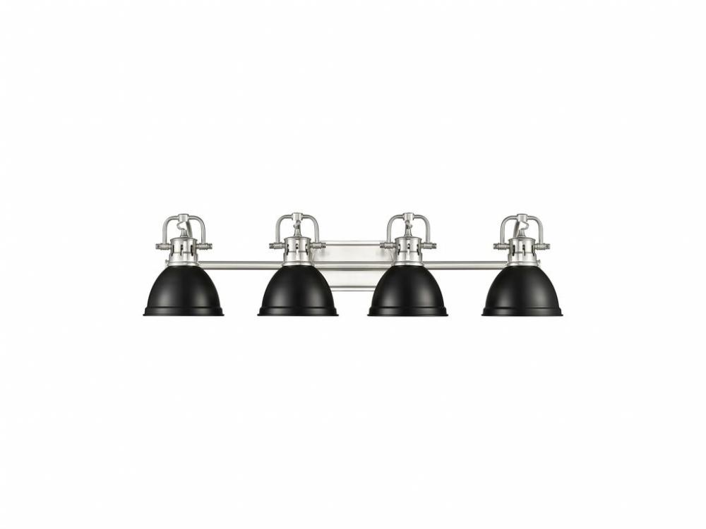 Duncan 4-Light Bath Vanity in Pewter with Matte Black