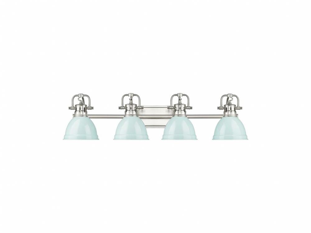 Duncan 4-Light Bath Vanity in Pewter with Seafoam