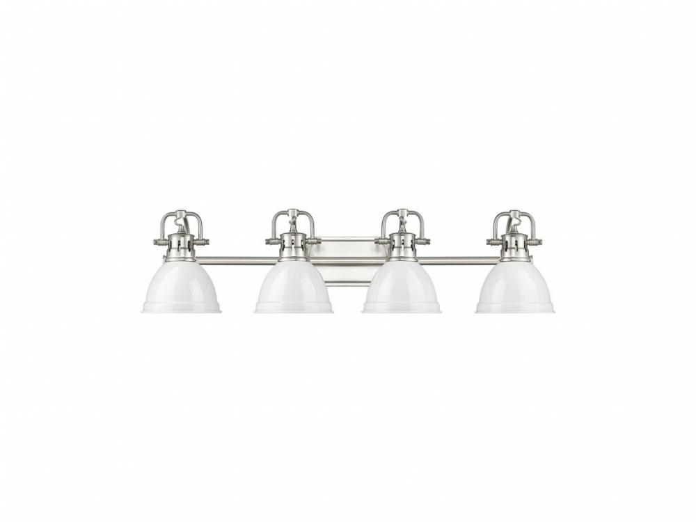 Duncan 4-Light Bath Vanity in Pewter with White