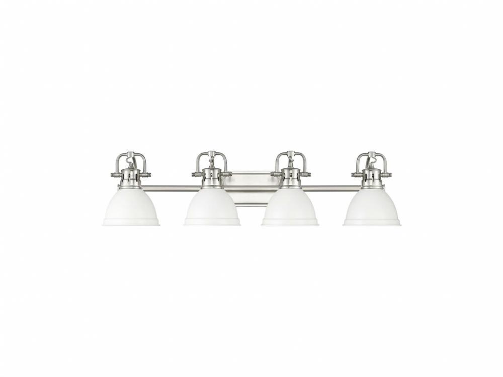 Duncan 4-Light Bath Vanity in Pewter with Matte White