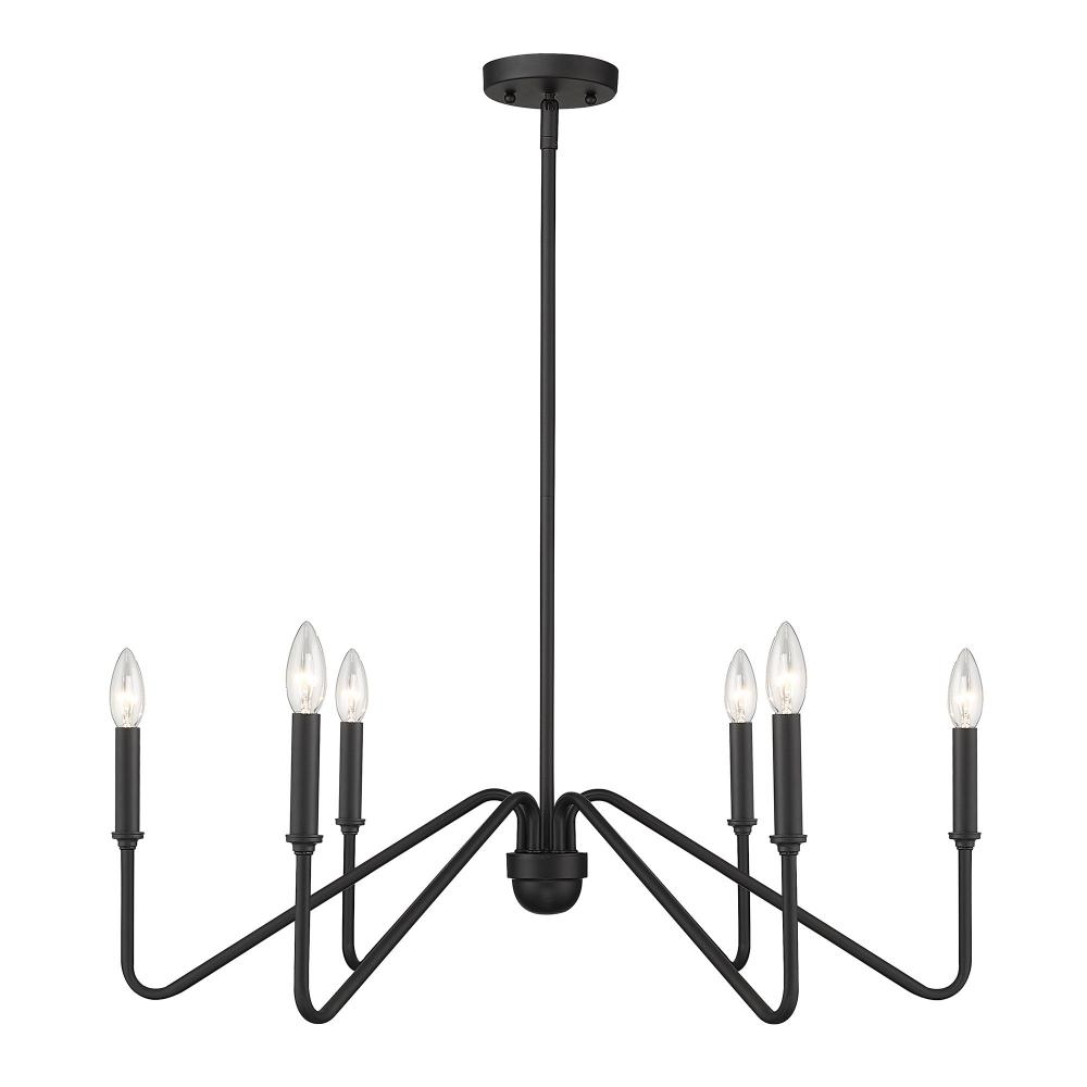 Kennedy 6 Light Chandelier in Natural Black