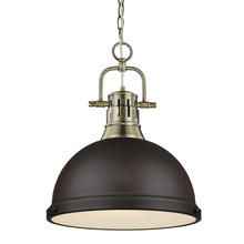 Golden 3602-L AB-RBZ - Duncan 1 Light Pendant with Chain