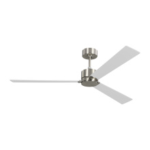 Visual Comfort & Co. Fan Collection 3RZSM60BS - Rozzen Smart 60 Ceiling Fan in Brushed Steel with Silver / American Walnut Reversible Blades