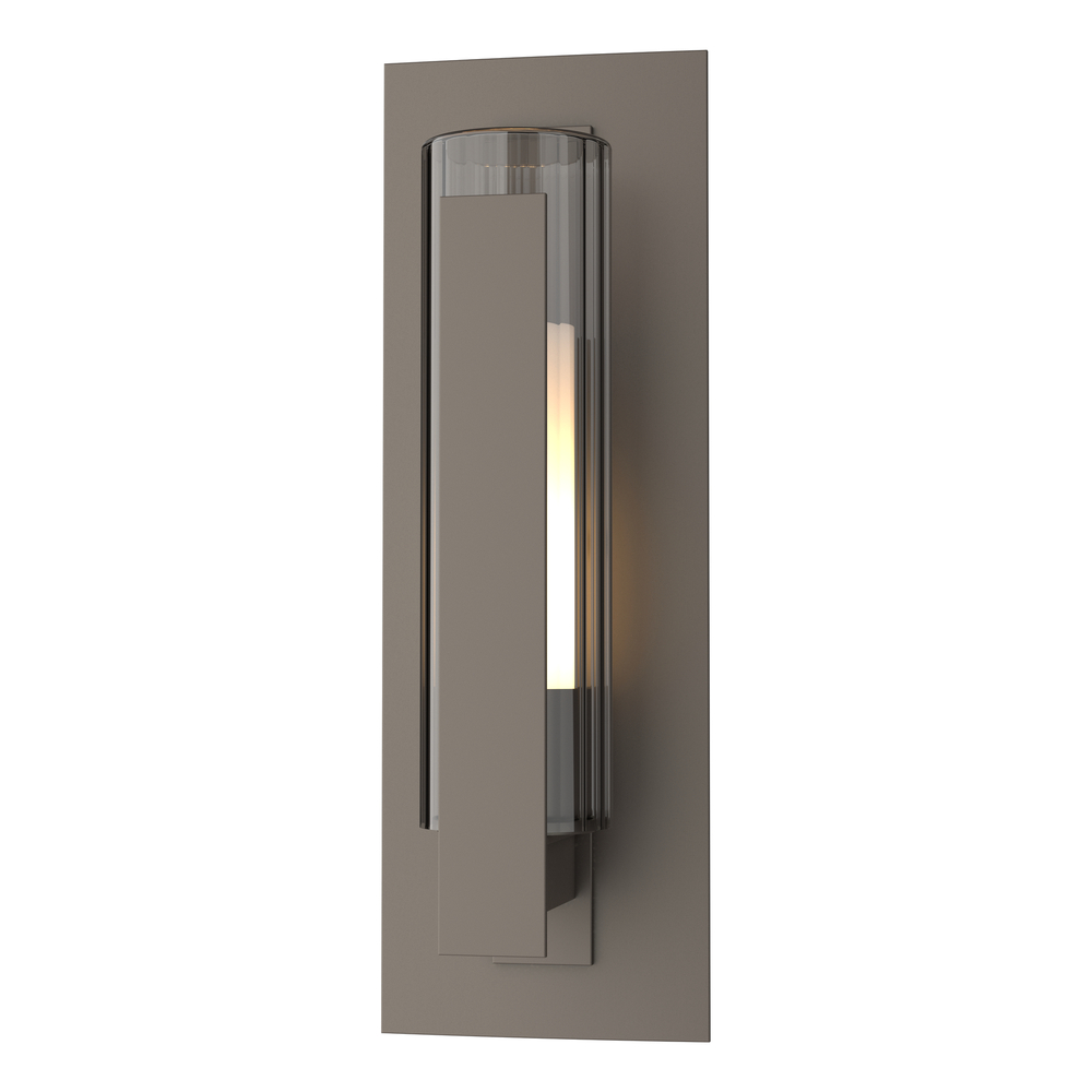 Vertical Bar Fluted Glass Small Outdoor Sconce