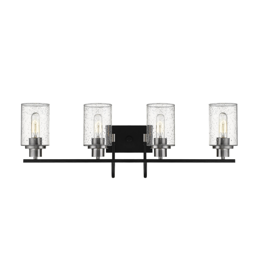 Clifton 4-Light Vanity Matte Black/Brushed Nickel