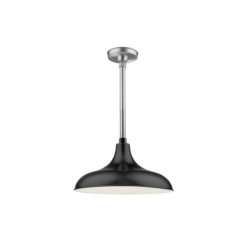 R Series 1-Light Modified Warehouse Shade Satin Black