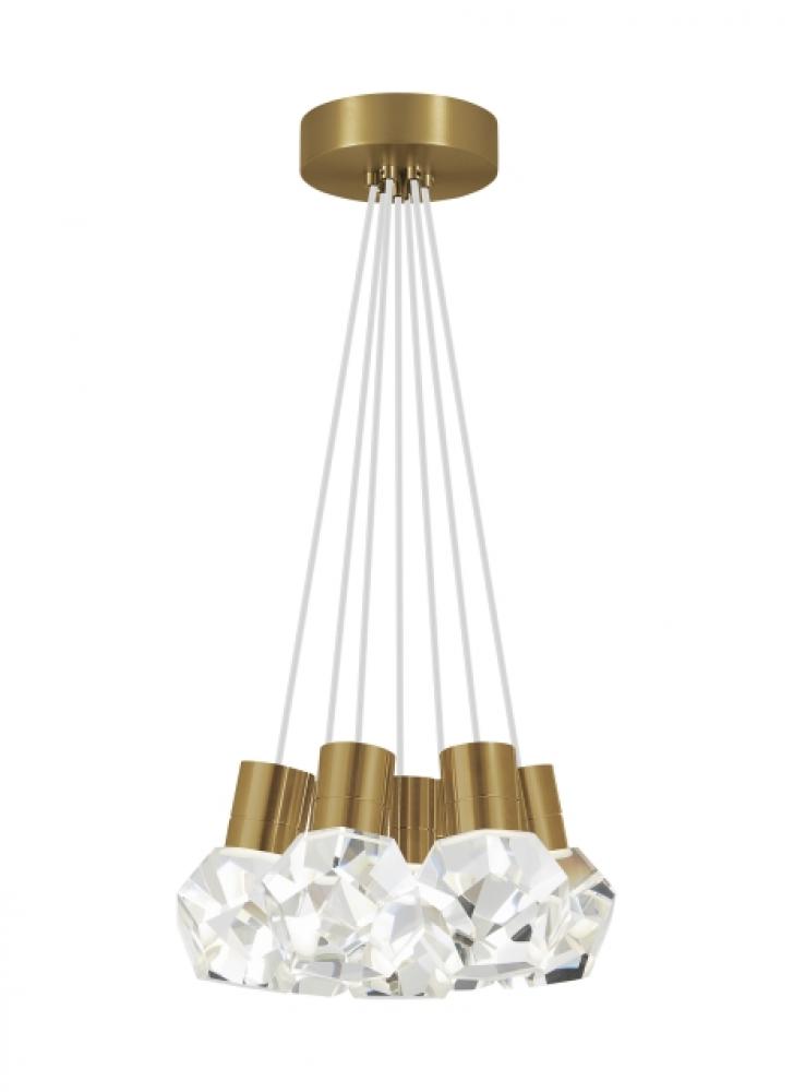 Modern Kira dimmable LED Ceiling Pendant Light in an Aged Brass/Gold Colored finish