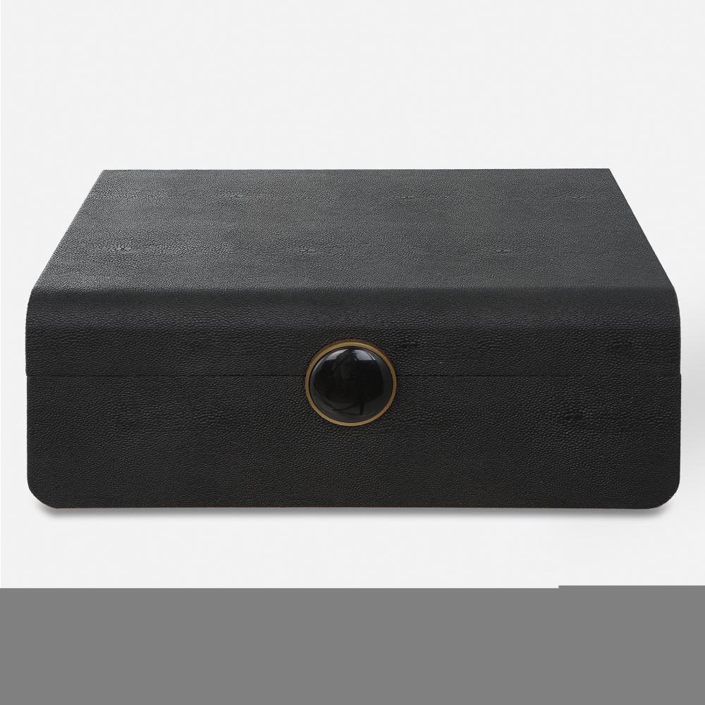 Uttermost Lalique Black Shagreen Box