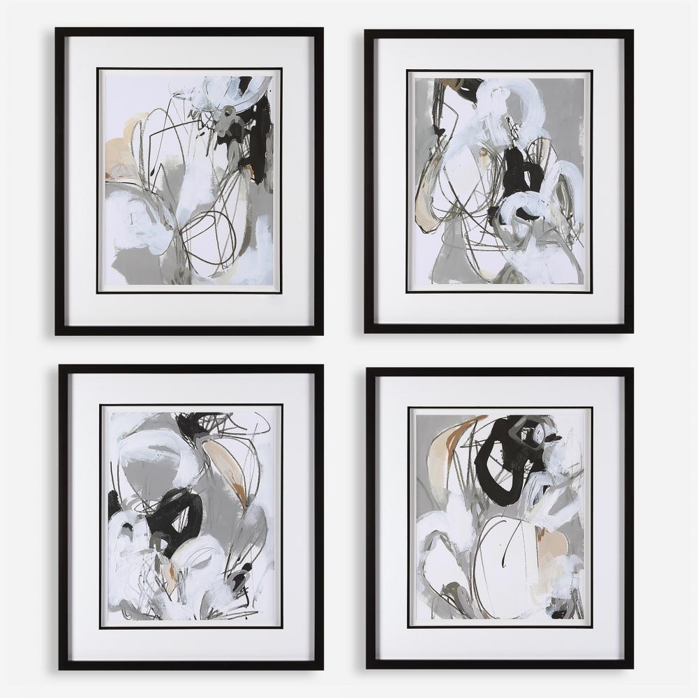 Uttermost Tangled Threads Abstract Framed Prints, S/4