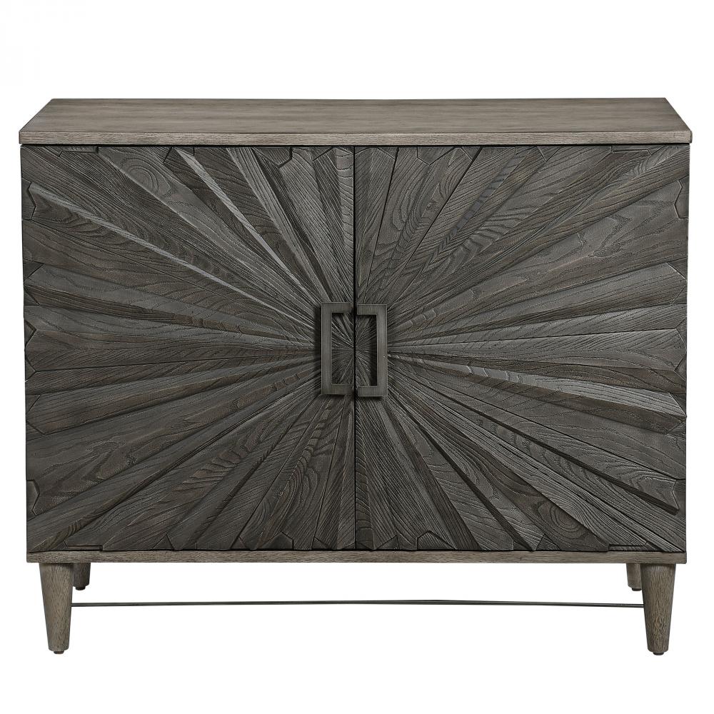 Uttermost Shield Gray Oak 2 Door Cabinet