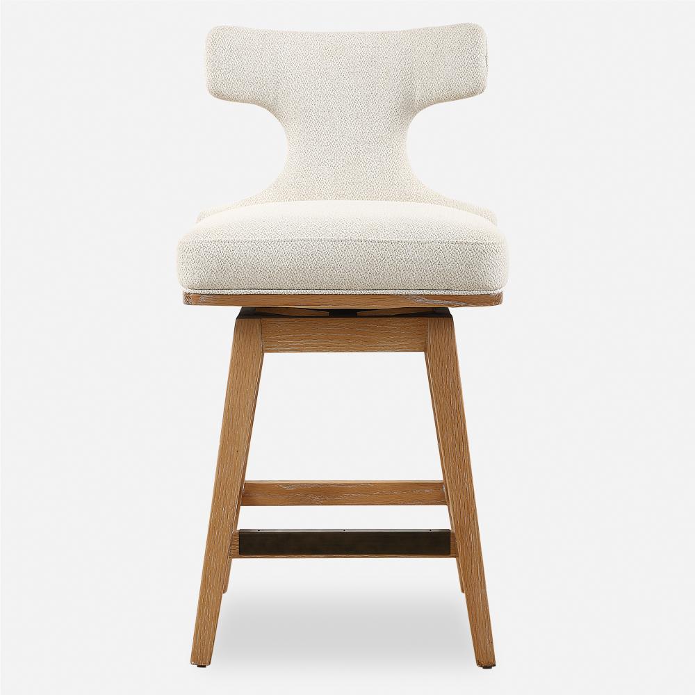 Uttermost Klismos Off-White Fabric Counter Stool