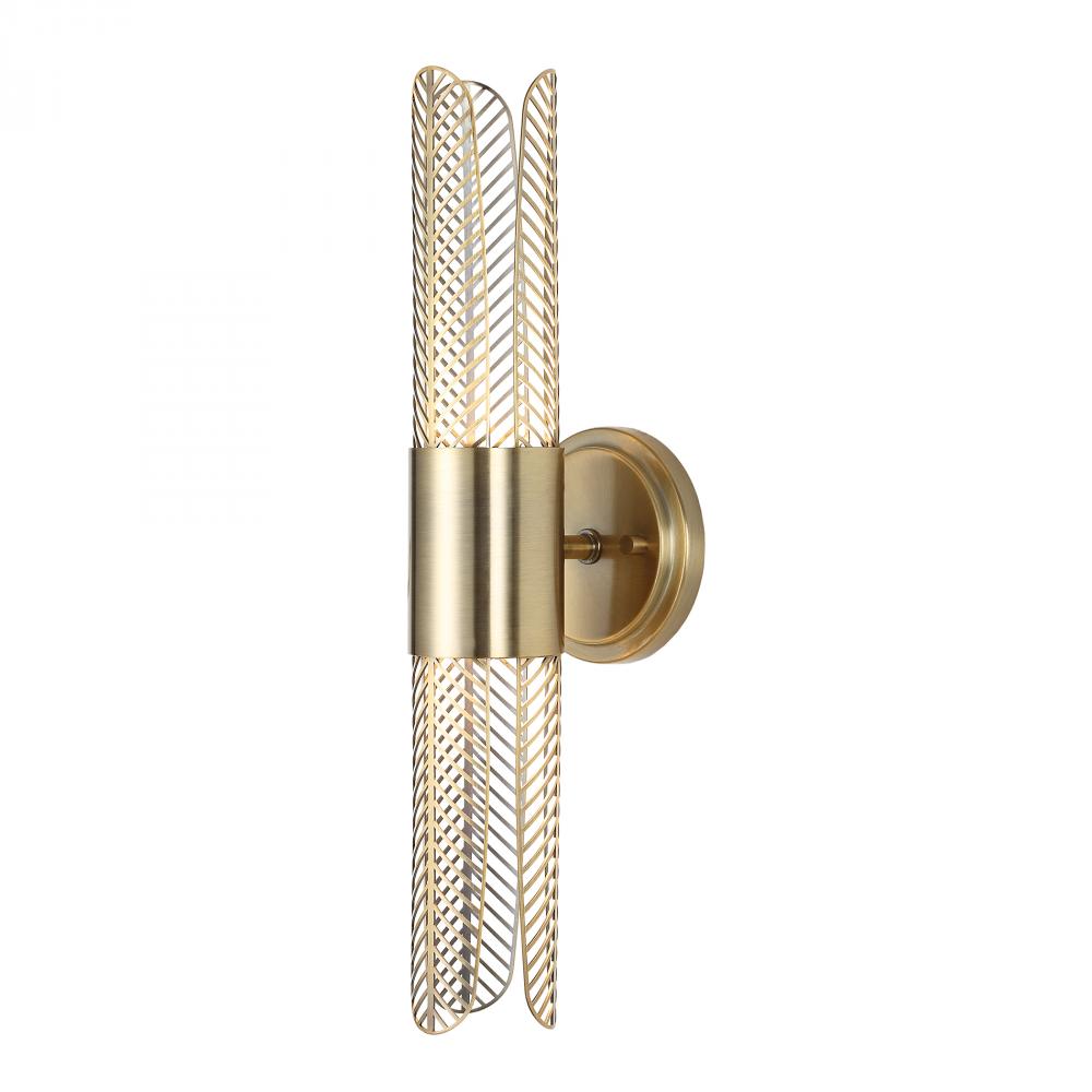 Uttermost Cret 2 Light LED Brass Sconce