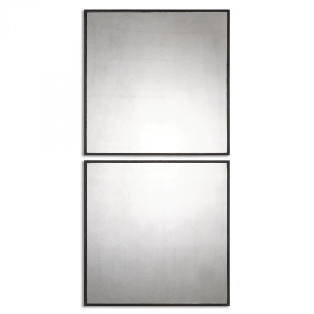 Uttermost Matty Antiqued Square Mirrors, S/2