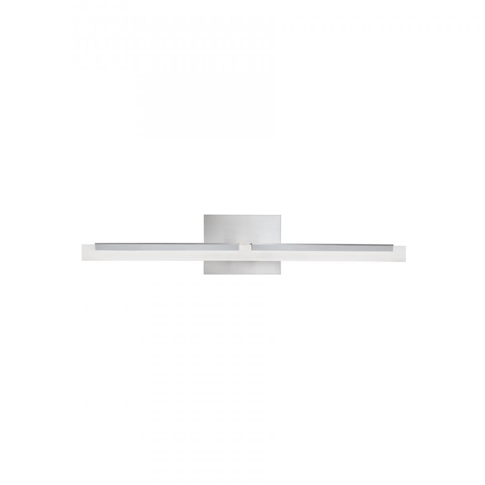 Double L Sconce 26'' Wide Integrated LED Vanity Light - Brushed Nickel