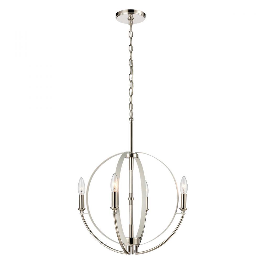 Rotunde 18'' Wide 4-Light Chandelier - Matte White