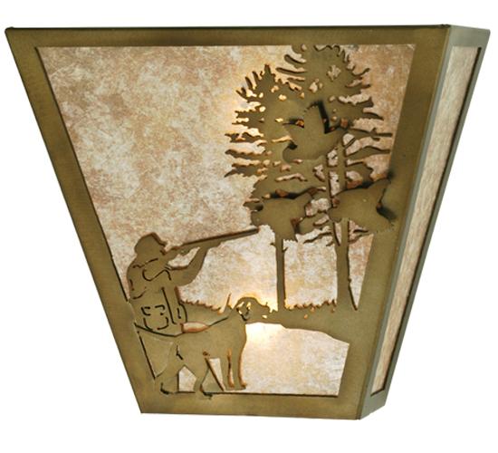 13"W Quail Hunter W/Dog Wall Sconce