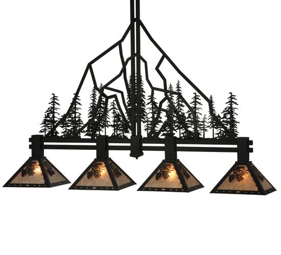 60" Long Tall Pines 4 Light Island Pendant