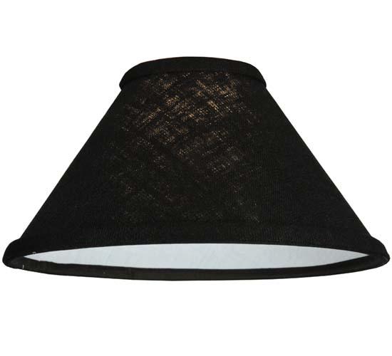 9.25"W X 5"H Faille Black Fabric Shade