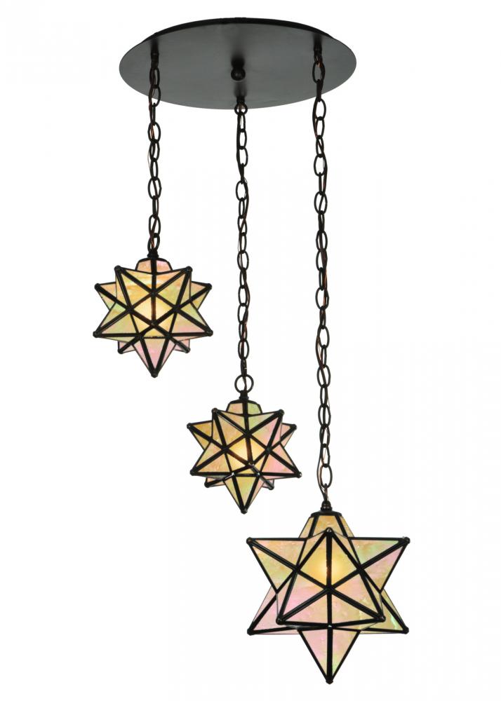 21"W Moravian Star 3 LT Cascading Pendant