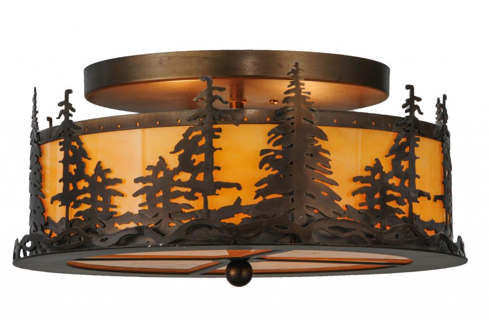 16" Wide Tall Pines Flushmount