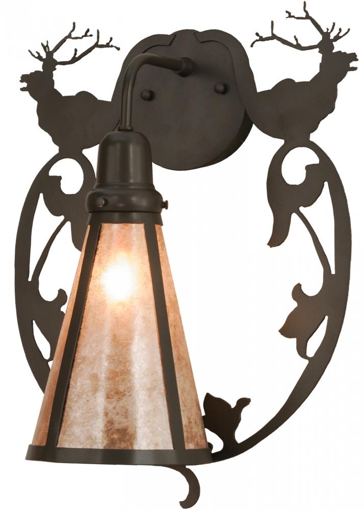 14"W Wild Elks Wall Sconce