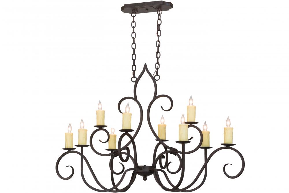 48"L Clifton 10 LT Oblong Chandelier