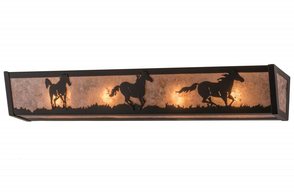 30" Wide Running Horses Vanity Light