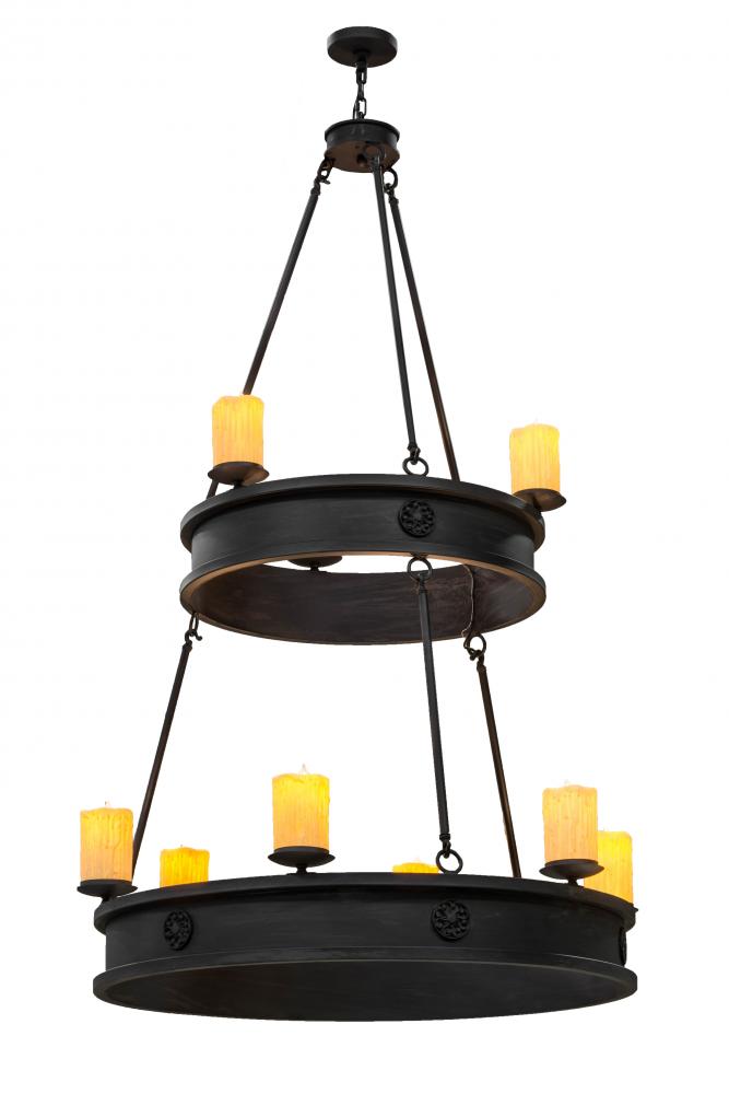 48"W Lorenzo 9 LT Two Tier Chandelier