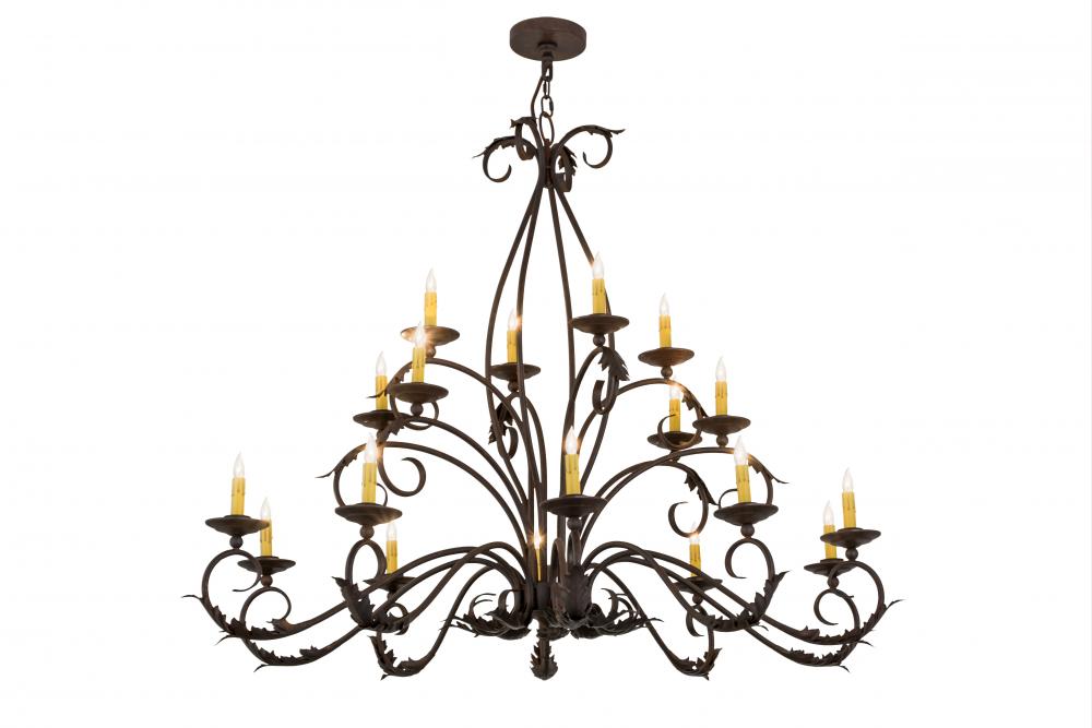 54" Long Windsor 18 Light Oblong Chandelier