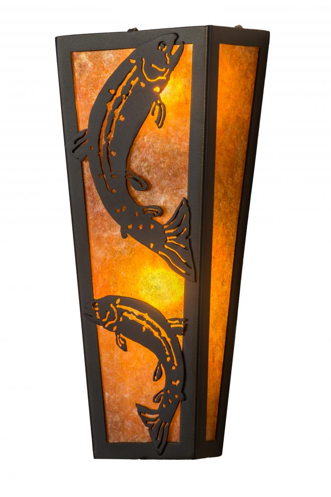 5"W Leaping Trout Wall Sconce