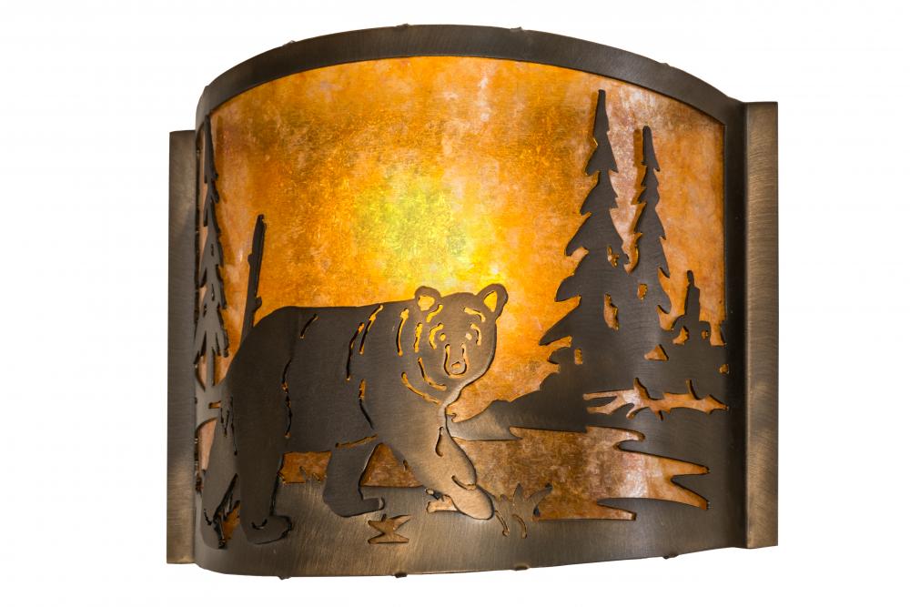 12" Wide Lone Bear Right Wall Sconce