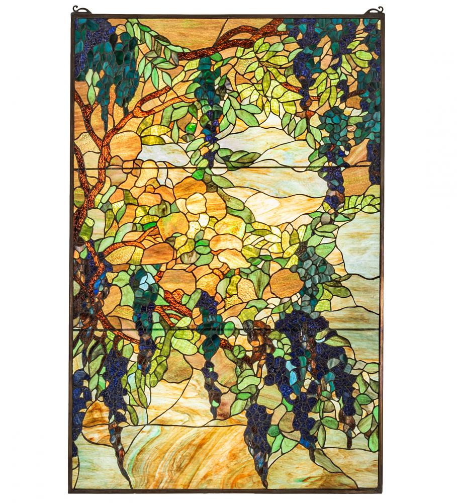 32" Wide X 48" High Tiffany Wisteria & Snowball Window