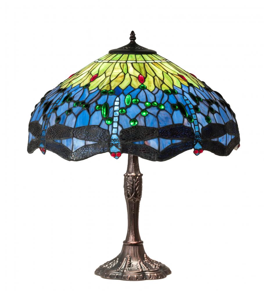 26" High Tiffany Hanginghead Dragonfly Table Lamp