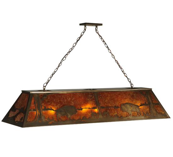 60"L Buffalo at Lake Oblong Pendant