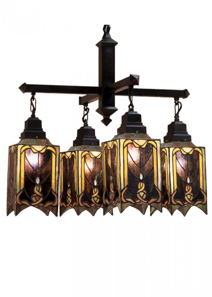 27"W Cottage Mission 4 LT Chandelier