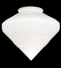 Meyda White 101433 - 9" Wide Revival Schoolhouse Deco Cone 4" Neck Shade