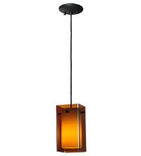 Meyda White 111009 - 5"Sq Metro Amber Quadrato Mini Pendant