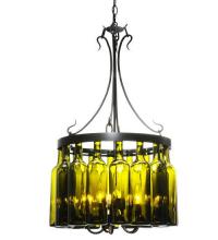 Meyda White 114514 - 19"W Tuscan Vineyard Villa 16 Wine Bottle Chandelier