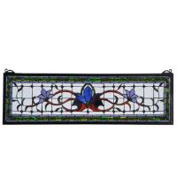 Meyda White 119445 - 33"W X 10"H Fairytale Transom Stained Glass Window