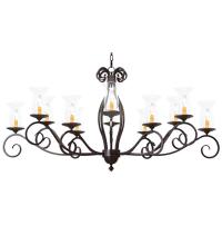 Meyda White 120295 - 60" Long Firenze 12 Light Oblong Chandelier