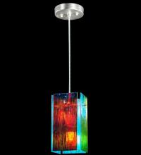 Meyda White 122412 - 7"W Metro Fusion Fire and Ice Mist Quadrato Mini Pendant