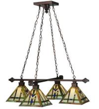 Meyda White 122603 - 36" Square Prairie Wheat 4 Light Chandelier