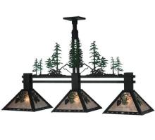 Meyda White 124867 - 45"L Winter Pine Tall Pines 3 LT Island Pendant