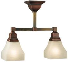 Meyda White 129083 - 15.5" Long Bungalow 2 Light Semi-Flushmount